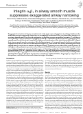 Cover page: Integrin α9β1 in airway smooth muscle suppresses exaggerated airway narrowing