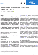 Cover page: Quantifying the phenotypic information in mRNA abundance