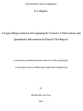 Cover page: A Logical Representation for Capturing the Context of Observations and Quantitative Information in Clinical Trial Reports