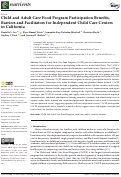 Cover page: Child and Adult Care Food Program Participation Benefits, Barriers and Facilitators for Independent Child Care Centers in California