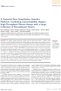 Cover page: A Powerful New Quantitative Genetics Platform, Combining Caenorhabditis elegans High-Throughput Fitness Assays with a Large Collection of Recombinant Strains