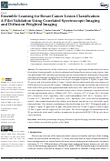 Cover page: Ensemble Learning for Breast Cancer Lesion Classification: A Pilot Validation Using Correlated Spectroscopic Imaging and Diffusion-Weighted Imaging.