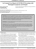 Cover page: An Unusual Case Report of COVID-19 Presenting with Meningitis Symptoms and Shingles