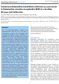 Cover page: Cutaneous Balamuthia mandrillaris infection as a precursor to Balamuthia amoebic encephalitis (BAE) in a healthy 84-year-old Californian