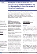 Cover page: Three-year survival, correlates and salvage therapies in patients receiving first-line pembrolizumab for advanced Merkel cell carcinoma