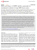 Cover page: Safety and efficacy of HSP90 inhibitor ganetespib for neoadjuvant treatment of stage II/III breast cancer.