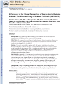 Cover page: Differences in the clinical recognition of depression in diabetes patients: the Diabetes Study of Northern California (DISTANCE).