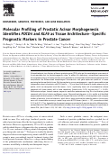 Cover page: Molecular Profiling of Prostatic Acinar Morphogenesis Identifies PDCD4 and KLF6 as Tissue Architecture–Specific Prognostic Markers in Prostate Cancer