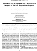 Cover page:  Evaluating the Stratigraphic and Chronological Integrity of the Last Supper Cave Deposits