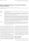 Cover page: Effects of integrative medicine on pain and anxiety among oncology inpatients.