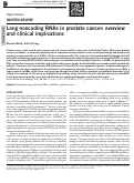 Cover page: Long noncoding RNAs in prostate cancer: overview and clinical implications