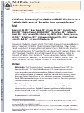 Cover page: Variation of community consultation and public disclosure for a pediatric multi-centered “Exception from Informed Consent” trial