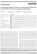 Cover page: Developmental changes in students' use of dimensional comparisons to form ability self‐concepts in math and verbal domains