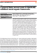 Cover page: A general flame aerosol route to kinetically stabilized metal-organic frameworks.