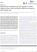 Cover page: Mitochondria isolated from lipid droplets of white adipose tissue reveal functional differences based on lipid droplet size.
