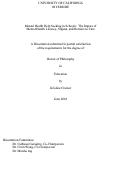 Cover page: Mental Health Help Seeking in Schools: The Impact of Mental Health Literacy, Stigma, and Barriers to Care