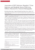 Cover page: Association of HIV Infection, Hepatitis C Virus Infection, and Metabolic Factors With Liver Stiffness Measured by Transient Elastography