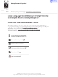 Cover page: Large Language Model Displays Emergent Ability to Interpret Novel Literary Metaphors