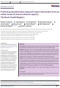 Cover page: Predicting amyloid status using self‐report information from an online research and recruitment registry: The Brain Health Registry