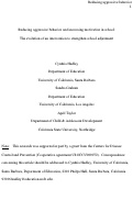 Cover page: Reducing aggressive Behavior and increasing motivation in school: The evolution of an intervention to strengthen school adjustment