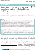 Cover page: Identification, characterization, and gene expression analysis of nucleotide binding site (NB)-type resistance gene homologues in switchgrass