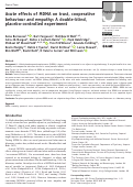 Cover page: Acute effects of MDMA on trust, cooperative behaviour and empathy: A double-blind, placebo-controlled experiment