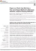 Cover page: Paper vs. Pixel: Can We Use a Pen-and-Paper Method to Measure Athletes' Implicit Doping Attitude?