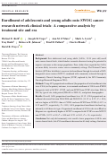 Cover page: Enrollment of adolescents and young adults onto SWOG cancer research network clinical trials: A comparative analysis by treatment site and era