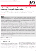 Cover page: Antiretroviral postnatal prophylaxis to prevent HIV vertical transmission: present and future strategies