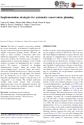 Cover page: Implementation strategies for systematic conservation planning