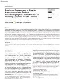 Cover page: Employee Engagement in Quality Improvement and Patient Sociodemographic Characteristics in Federally Qualified Health Centers