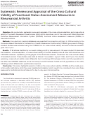 Cover page: Systematic Review and Appraisal of the Cross‐Cultural Validity of Functional Status Assessment Measures in Rheumatoid Arthritis