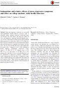 Cover page: Pathways maintaining physical health problems from childhood to young adulthood: The role of stress and mood.