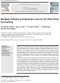 Cover page: Merging multiple precipitation sources for flash flood forecasting