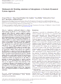 Cover page: Mathematically Modeling Anhedonia in Schizophrenia: A Stochastic Dynamical Systems Approach.