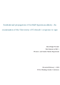 Cover page: Institutional Perpetuation of Rape Culture: A Case Study of the University of Colorado Football Rape and Recruiting Scandal