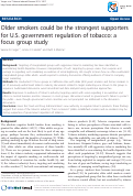 Cover page: Older smokers could be the strongest supporters for U.S. government regulation of tobacco: a focus group study