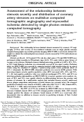 Cover page: Assessment of the relationship between stenosis severity and distribution of coronary artery stenoses on multislice computed tomographic angiography and myocardial ischemia detected by single photon emission computed tomography