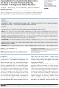 Cover page: Aligning Student-Faculty Mentorship Expectations and Needs to Promote Professional Identity Formation in Undergraduate Medical Education