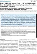 Cover page: WSX-1 Signalling Inhibits CD4+ T Cell Migration to the Liver during Malaria Infection by Repressing Chemokine-Independent Pathways