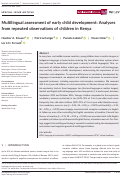 Cover page: Multilingual assessment of early child development: Analyses from repeated observations of children in Kenya