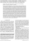 Cover page: Characterization of spray atomization of 3003 aluminum alloy during linear spray atomization and deposition