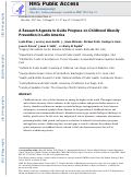 Cover page: A research agenda to guide progress on childhood obesity prevention in Latin America