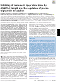 Cover page: Unfolding of monomeric lipoprotein lipase by ANGPTL4: Insight into the regulation of plasma triglyceride metabolism