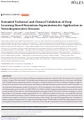 Cover page: Extended Technical and Clinical Validation of Deep Learning-Based Brainstem Segmentation for Application in Neurodegenerative Diseases.