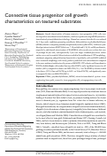 Cover page: Connective tissue progenitor cell growth characteristics on textured substrates.