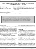 Cover page: Severe Intracranial Hemorrhage at Initial Presentation of Acute Myelogenous Leukemia