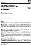 Cover page: Validation of the Policy Advocacy Engagement Scale for frontline healthcare professionals