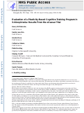 Cover page: Evaluation of a plasticity-based cognitive training program in schizophrenia: Results from the eCaesar trial.