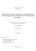 Cover page: Performance-driven Analysis and Optimization in the Emerging System Architecture Communication Paradigms